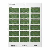 Prettig kerstfeest Groen Goud Elegant Script Adres Etiket (Full Sheet)