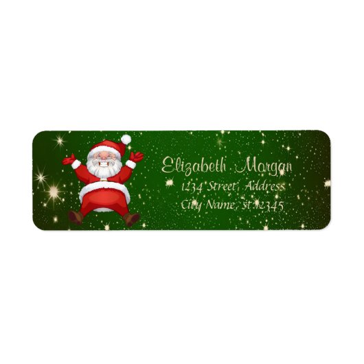 Prettig kerstfeest, Groen, Kerstman Etiket (Voorkant)