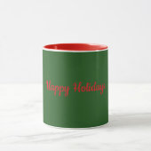 Prettig kerstfeest Groen met rode rand, Mok (Midden)