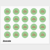 Prettig kerstfeest groen ronde sticker (Vel)