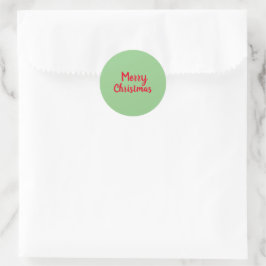 Prettig kerstfeest groen ronde sticker