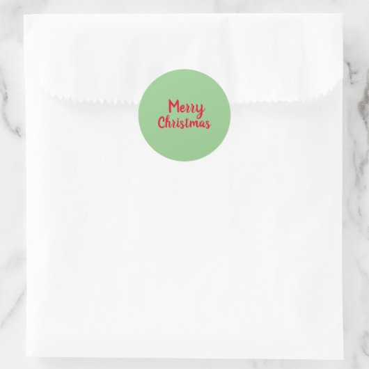 Prettig kerstfeest groen ronde sticker (Tas)