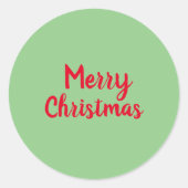 Prettig kerstfeest groen ronde sticker (Voorkant)