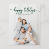 Prettig Kerstfeest Groen Script Unieke Foto Kerstm Briefkaart (Voorkant)