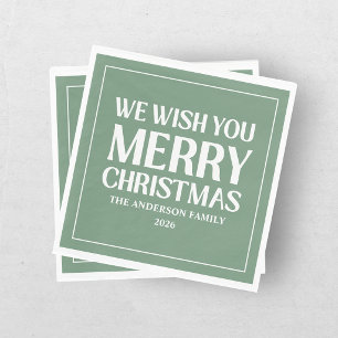 Prettig Kerstfeest Groen Servet