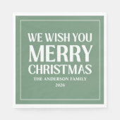 Prettig Kerstfeest Groen Servet (Voorkant)
