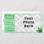 Prettig kerstfeest groen sneeuwvlok thema feestdagenkaart (Voorkant / Achterkant)