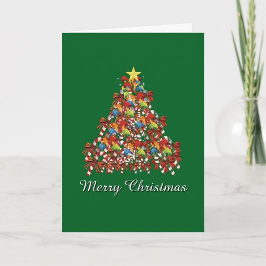 Prettig kerstfeest Groen Vakantie Kaart (Voorkant)