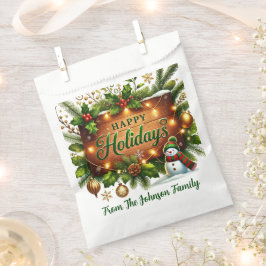 Prettig kerstfeest groenblijvende slinger bedankzakje