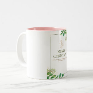 Prettig kerstfeest Groene blad mok