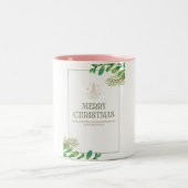 Prettig kerstfeest Groene blad mok (Center)