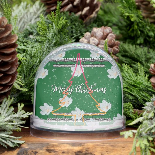 Prettig kerstfeest groene boom sneeuwbol (Winter)