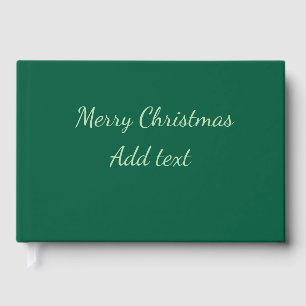 Prettig kerstfeest groene effen solo achtergrond h gastenboek