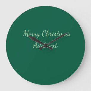 Prettig kerstfeest groene effen solo achtergrond h grote klok