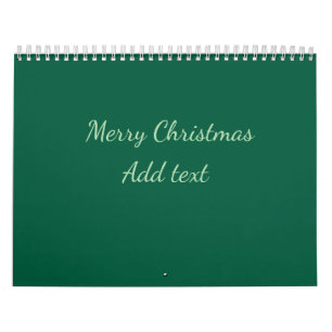 Prettig kerstfeest groene effen solo achtergrond h kalender