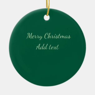 Prettig kerstfeest groene effen solo achtergrond h keramisch ornament