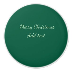 Prettig kerstfeest groene effen solo achtergrond h keramische knop