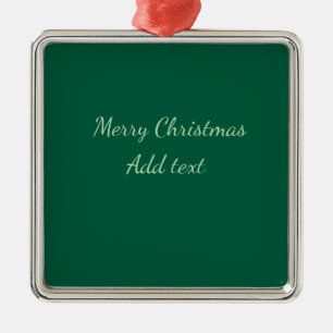 Prettig kerstfeest groene effen solo achtergrond h metalen ornament