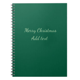 Prettig kerstfeest groene effen solo achtergrond h notitieboek
