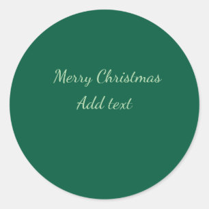 Prettig kerstfeest groene effen solo achtergrond h ronde sticker