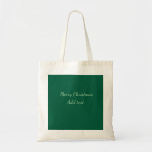 Prettig kerstfeest groene effen solo achtergrond h tote bag