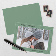 Prettig kerstfeest groene fotokaart