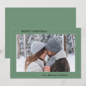Prettig kerstfeest groene fotokaart kaart (Voorkant / Achterkant)