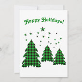 Prettig kerstfeest groene geruite kerstboom Cute Feestdagenkaart (Voorkant)