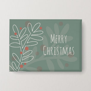 Prettig kerstfeest groene maretak button