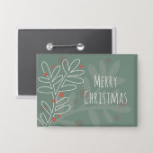 Prettig kerstfeest groene maretak button (Voorkant / Achterkant)