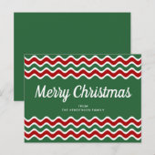 Prettig kerstfeest Groene Rode Golf Strepen Briefkaart (Voorkant / Achterkant)