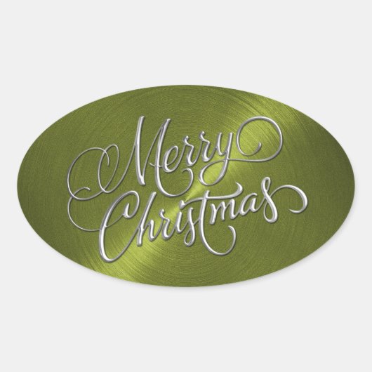 Prettig kerstfeest Groene sticker geëmbosseerde ui (Voorkant)