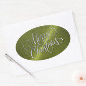 Prettig kerstfeest Groene sticker geëmbosseerde ui (Envelop)