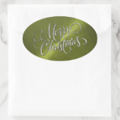 Prettig kerstfeest Groene sticker geëmbosseerde ui (Tas)