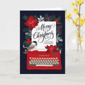 Prettig kerstfeest Grootouders | Antieke typemachi Kaart (Gele Bloem)