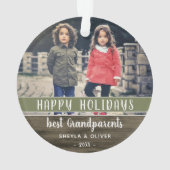 Prettig Kerstfeest Grootouders Foto Kerstmis Ornament (achterkant)