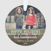 Prettig Kerstfeest Grootouders Foto Kerstmis Ornament (voorkant)