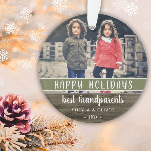 Prettig Kerstfeest Grootouders Foto Kerstmis Ornament