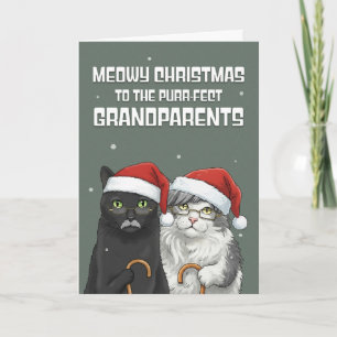 Prettig kerstfeest Grootouders Grappige Katten Hum Feestdagen Kaart