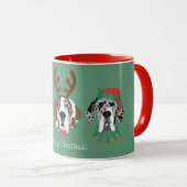 Prettig kerstfeest grote Deense honden Mok (Voorkant rechts)