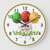 Prettig kerstfeest grote klok (Voorkant)