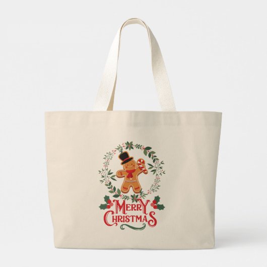 Prettig kerstfeest grote tote bag (Achterkant)