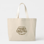 Prettig kerstfeest grote tote bag (Achterkant)