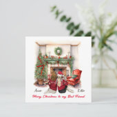 Prettig kerstfeest Handgemaakt Beste vriendin Kers Kaart (Staand voorkant)