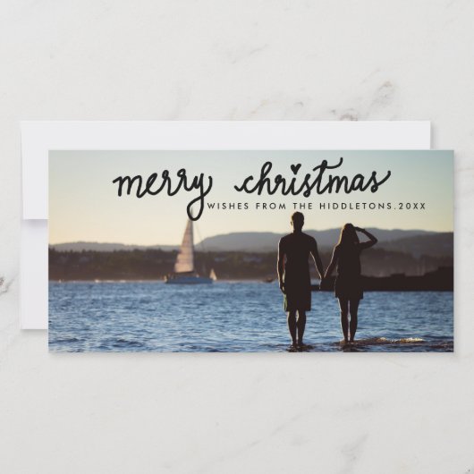 Prettig Kerstfeest Handgeschreven Lettertype Vakan Feestdagenkaart (Voorkant)