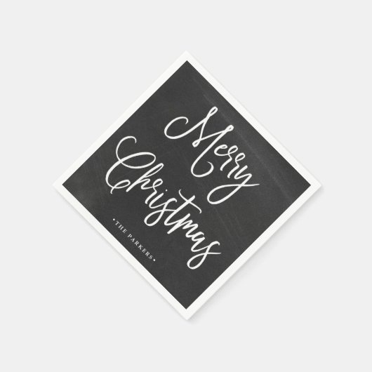 Prettig kerstfeest | Handgeschreven script op scho Servet (Hoek)