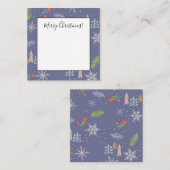 Prettig kerstfeest Handgetekende Bomen Sneeuwvlokk Notitiekaartje (Voorkant / Achterkant)