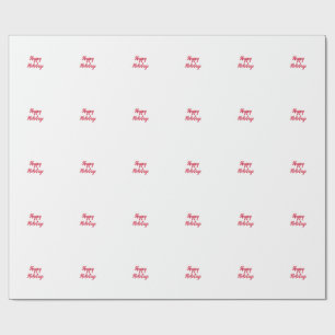 Prettig kerstfeest handschrift rood wit cadeaupapier