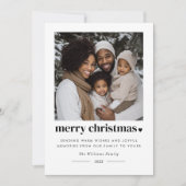 Prettig kerstfeest Hart Foto Feestdagenkaart (Voorkant)