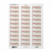 Prettig kerstfeest Hart IJsbeer Retour Etiket (Full Sheet)